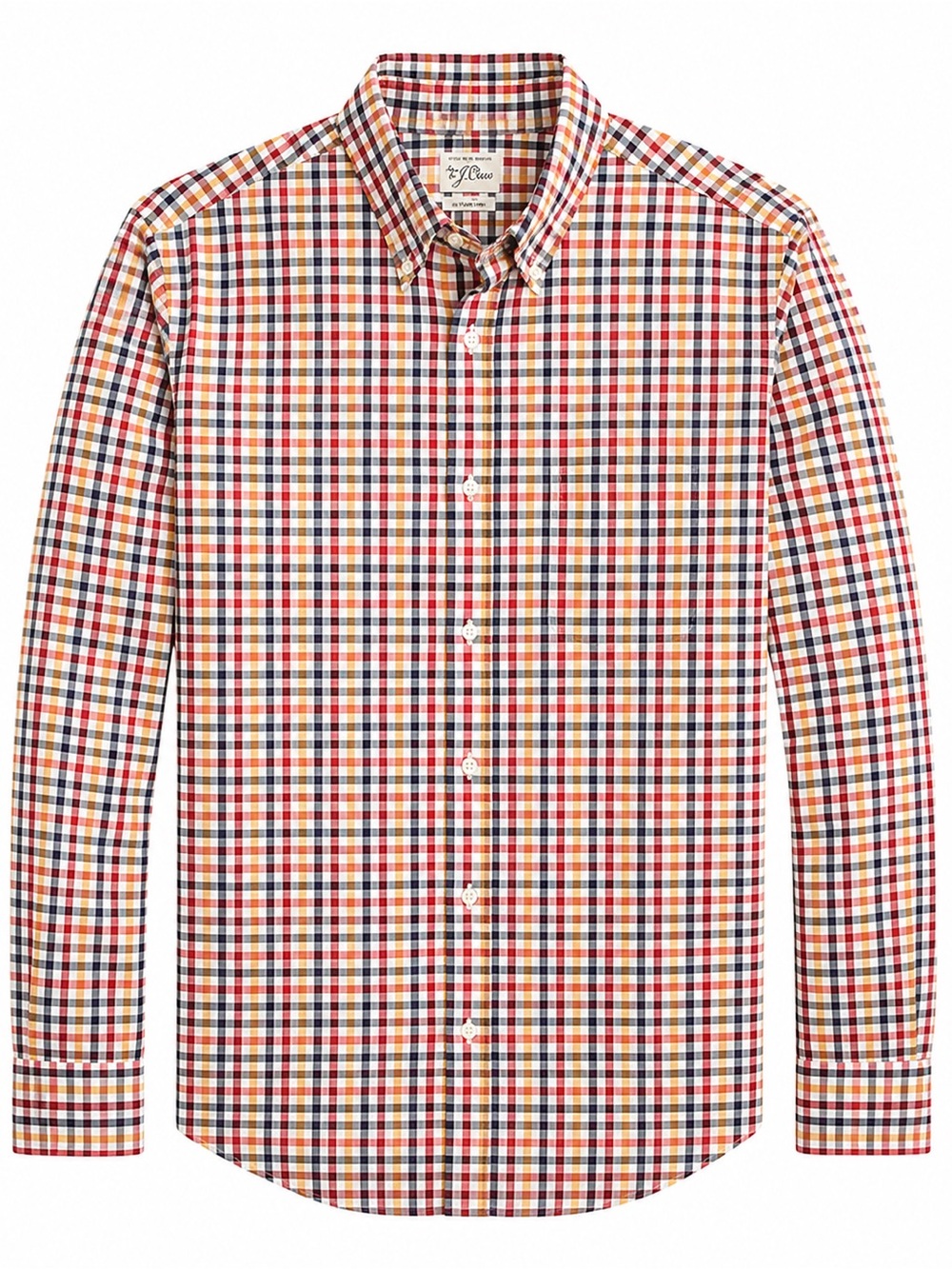 J. Crew Men’s Multicolor Check Button-Down Shirt, Size Large, Slim